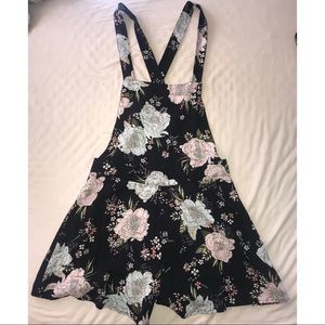 Pretty Floral Fabric Overall Shorts